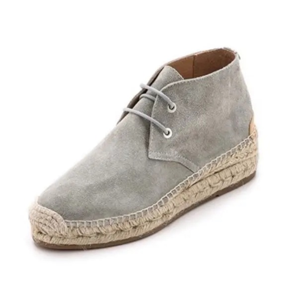 rag & bone Shoes - rag & bone Light Gray Suede Espadrille Booties